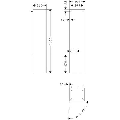 Szafka 40x35x165 cm boczna wisząca szara 54287760 Hansgrohe Xilesa E