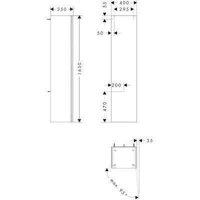 Szafka 40x35x165 cm boczna wisząca szara 54288760 Hansgrohe Xilesa E