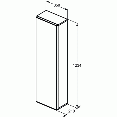 Szafka wisząca boczna 35x21 cm T4306WG Ideal Standard Adapto