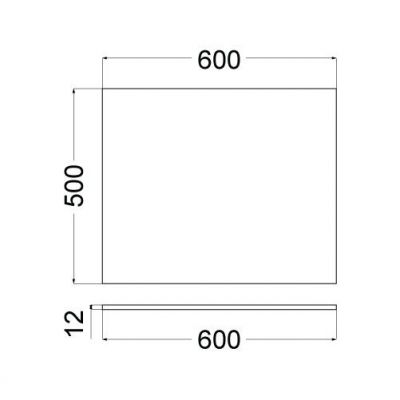 Blat naszafkowy 60x50 cm szary 50T60O2 Kludi Icos