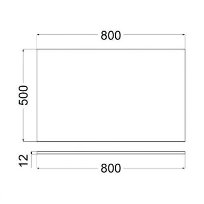 Blat naszafkowy 80x50 cm szary 50T80O2 Kludi Icos