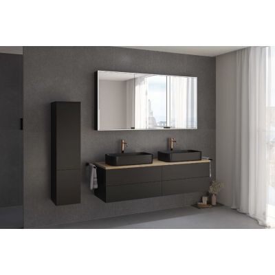 Szafka z blatem 161x48.7x44.5 cm podumywalkowa wisząca czarna-dąb KBWTKOWT1614SMGH Kronenbach Cube