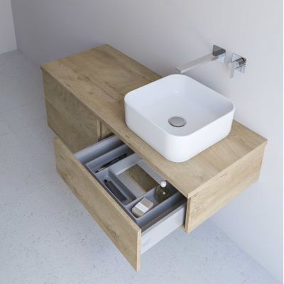 Szafka z blatem 161x48.7x44.5 cm podumywalkowa wisząca dąb KBWTKOWTL1613GH Kronenbach Cube