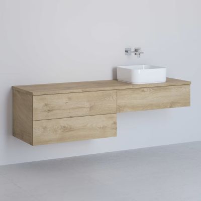 Szafka z blatem 161x48.7x44.5 cm podumywalkowa wisząca dąb KBWTKOWTL1613GH Kronenbach Cube
