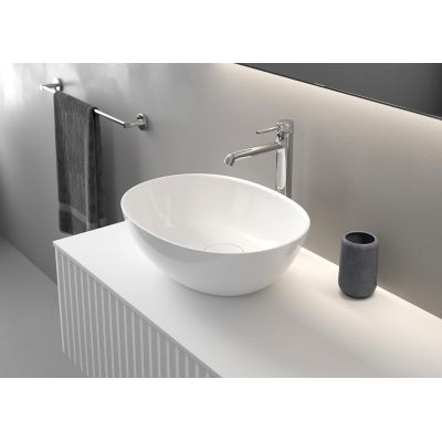 Umywalka 47x36 cm owalna nablatowa biała 20002000 Ksuro 02