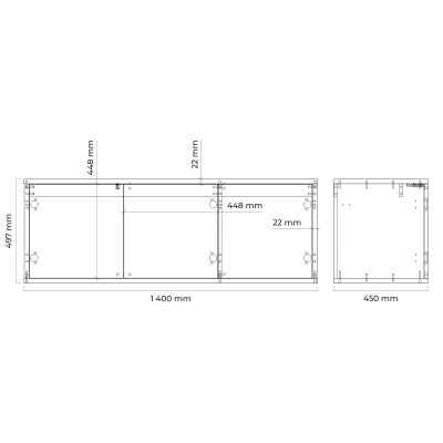 Szafka 140x45x49.7 cm podumywalkowa wisząca czarna-dąb 60205360 Oltens Hedvig