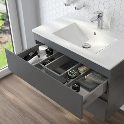 Szafka 60x45.6x47 cm podumywalkowa wisząca grafitowa 60000400 Oltens Vernal