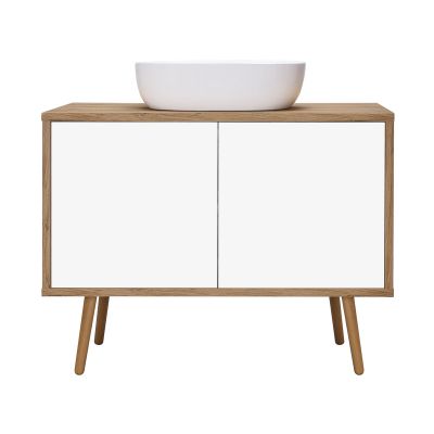 Szafka 95x45x49.7 cm podumywalkowa wisząca biała-dąb 60204060 Oltens Hedvig