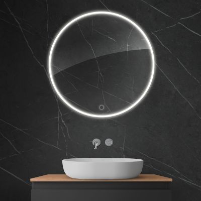 Lustro 80x80 cm okrągłe z oświetleniem z matą grzewczą 64101000 Oltens Nordlis