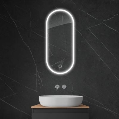 Lustro 40x90 cm owalne z oświetleniem z matą grzewczą 64103000 Oltens Nordlis