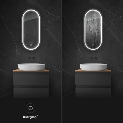 Lustro 50x120 cm owalne z oświetleniem z matą grzewczą czarny 64104300 Oltens Nordlis