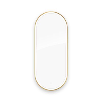 Lustro 50x120 cm owalne z oświetleniem z matą grzewczą złoty 64104800 Oltens Nordlis