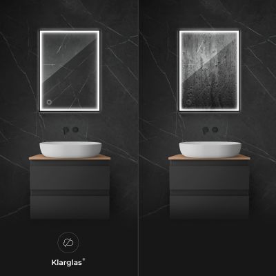 Lustro 60x80 cm prostokątne z oświetleniem z matą grzewczą czarny 64115300 Oltens Nordlis