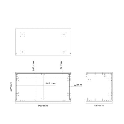 Szafka 95x45x49.7 cm podumywalkowa wisząca biała-dąb 60204060 Oltens Hedvig