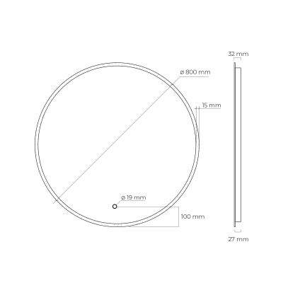 Lustro 80x80 cm okrągłe z oświetleniem z matą grzewczą 64101000 Oltens Nordlis