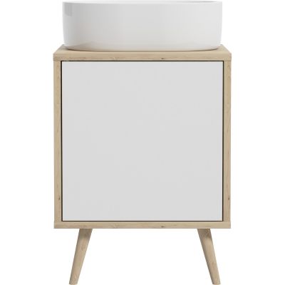 Szafka 50x45x49.7 cm podumywalkowa wisząca biała-dąb 60202060 Oltens Hedvig