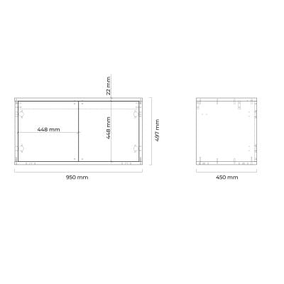Szafka 95x45x49.7 cm podumywalkowa wisząca biała-dąb 60204060 Oltens Hedvig