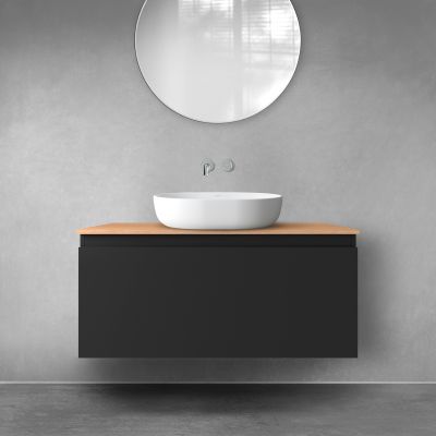 Szafka 100x45.6x47 cm podumywalkowa wisząca czarna 60015300 Oltens Vernal