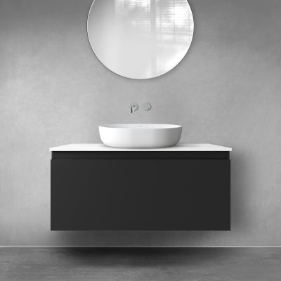 Szafka 100x45.6x47 cm podumywalkowa wisząca czarna 60015300 Oltens Vernal