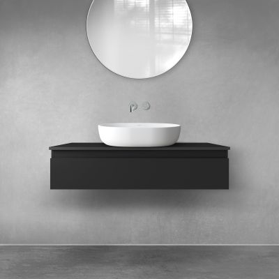 Szafka 100x45.6x23.6 cm podumywalkowa wisząca czarna 60011300 Oltens Vernal