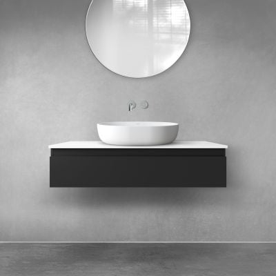 Szafka 100x45.6x23.6 cm podumywalkowa wisząca czarna 60011300 Oltens Vernal