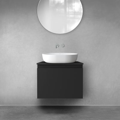Szafka 60x45.6x47 cm podumywalkowa wisząca czarna 60013300 Oltens Vernal