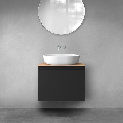 Szafka 60x45.6x47 cm podumywalkowa wisząca czarna 60013300 Oltens Vernal