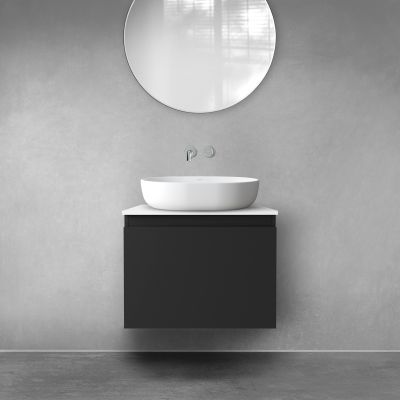 Szafka 60x45.6x47 cm podumywalkowa wisząca czarna 60013300 Oltens Vernal