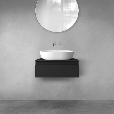 Szafka 60x45.6x23.6 cm podumywalkowa wisząca czarna 60009300 Oltens Vernal