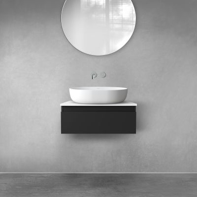 Szafka 60x45.6x23.6 cm podumywalkowa wisząca czarna 60009300 Oltens Vernal