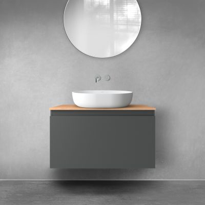 Szafka 80x45.6x47 cm podumywalkowa wisząca grafitowa 60014400 Oltens Vernal