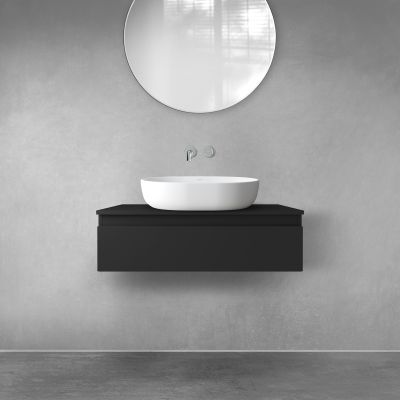 Szafka 80x45.6x23.6 cm podumywalkowa wisząca czarna 60010300 Oltens Vernal