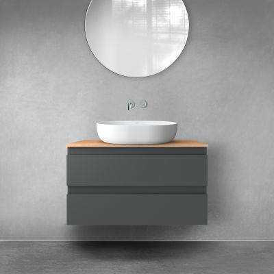 Szafka 80x45.6x47 cm podumywalkowa wisząca grafitowa 60001400 Oltens Vernal