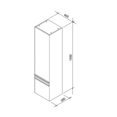 Szafka 40x35x155 cm boczna wisząca biały X000000763 Ravak Clear