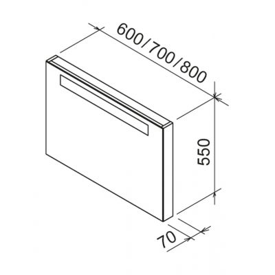 Lustro 60x55 cm prostokątne z oświetleniem drewno X000000953 Ravak Classic