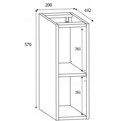 Szafka 20x44.2x57 cm boczna wisząca beżowa 5906154452144 Rodan