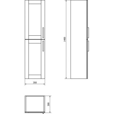 Szafka wisząca boczna 35x30 cm AM0202020 Sapho Amia