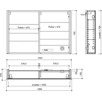 Szafka 106x17.5 cm AX1060030 Sapho Alix