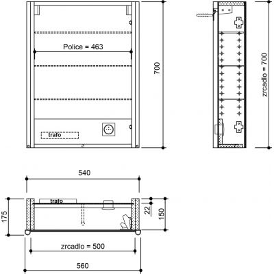 Szafka 56x17.5 cm AX1560030 Sapho Alix