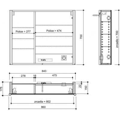 Szafka 86x17.5 cm AX1860030 Sapho Alix