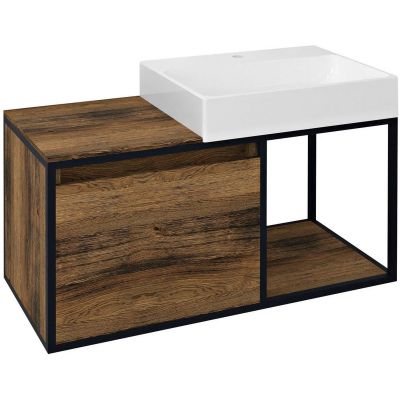 Szafka 100x46.5x49.5 cm podumywalkowa wisząca czarna CG0041919 Sapho Skara
