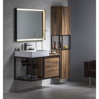 Szafka 100x46.5x49.5 cm podumywalkowa wisząca czarna CG0041919 Sapho Skara