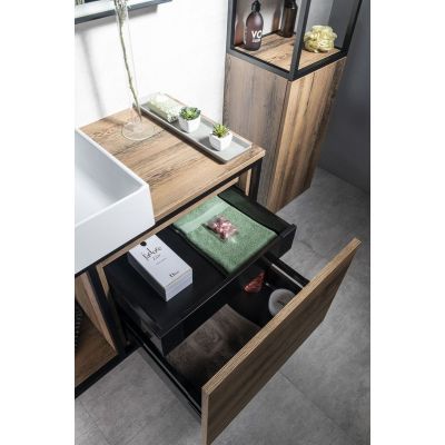 Szafka 100x46.5x49.5 cm podumywalkowa wisząca czarna CG0041919 Sapho Skara