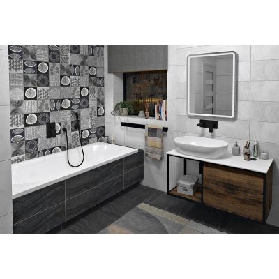 Szafka 100x46.5x49.5 cm podumywalkowa wisząca czarna CG0041919 Sapho Skara