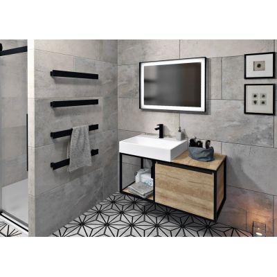 Szafka 100x46.5x49.5 cm podumywalkowa wisząca czarna CG0042222 Sapho Skara