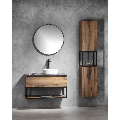 Szafka 35.1x31.95x171 cm boczna wisząca czarna CG0101919 Sapho Skara
