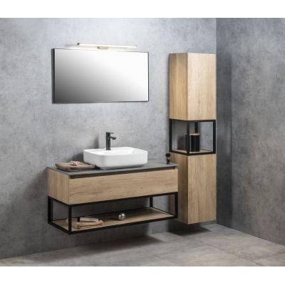 Szafka 35.1x31.95x171 cm boczna wisząca czarna CG0102222 Sapho Skara