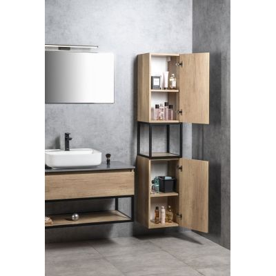 Szafka 35.1x31.95x171 cm boczna wisząca czarna CG0102222 Sapho Skara