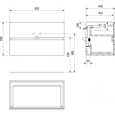 Szafka 82x43.5x50 cm podumywalkowa wisząca drewno DT0851616 Sapho Odetta