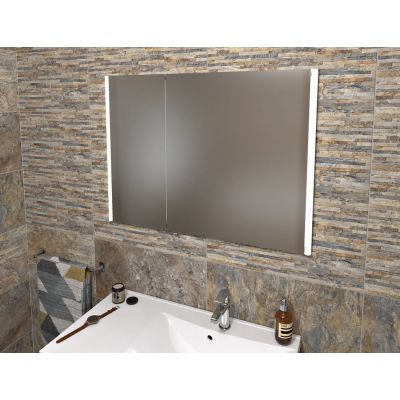 Szafka 95.5x16.5x70 cm z lustrem szary IN095 Sapho Integra